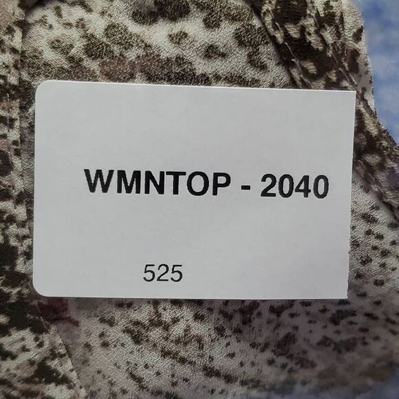 DR2 by Daniel Rainn Women’s XL Snake Print Blouse Brown Beige V-Neck Tunic Top - Picture 7 of 7